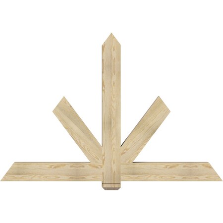Ekena Millwork Kennewick Rough Sawn Timber Gable Bracket, Douglas Fir, 72"W x 48"H x 4"D x 6"F, 16/12 Pitch GBW072X48X0406KEN00RDF